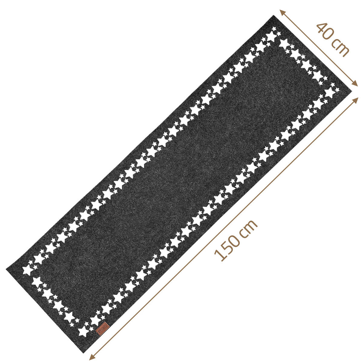 TISCHLÄUFER WEIHNACHTSSTERN - Hellgrau, Textil (150/40/1cm) - Miqio Design