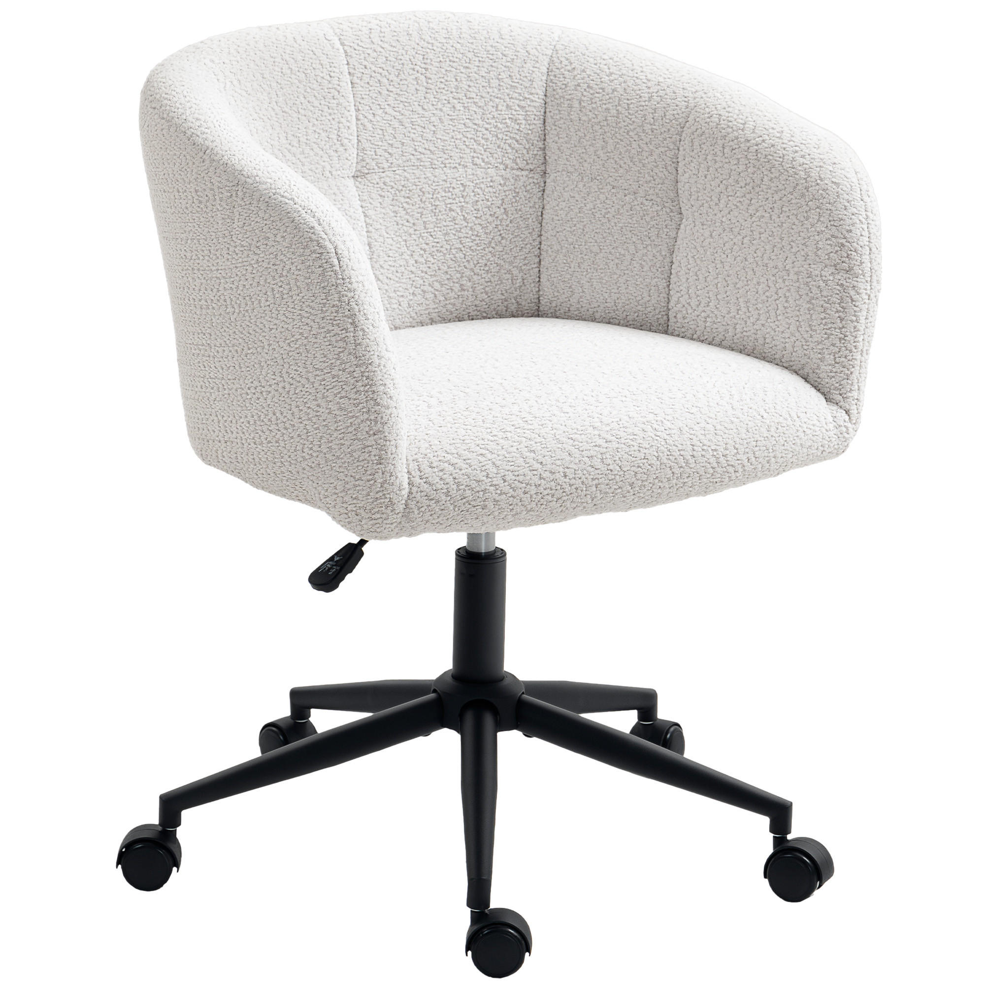 BÜROSTUHL Cremeweiß Polyester, Stahl 65xx59x85 xm - Weiß, Kunststoff (59/85/65cm) - DESIGN IN