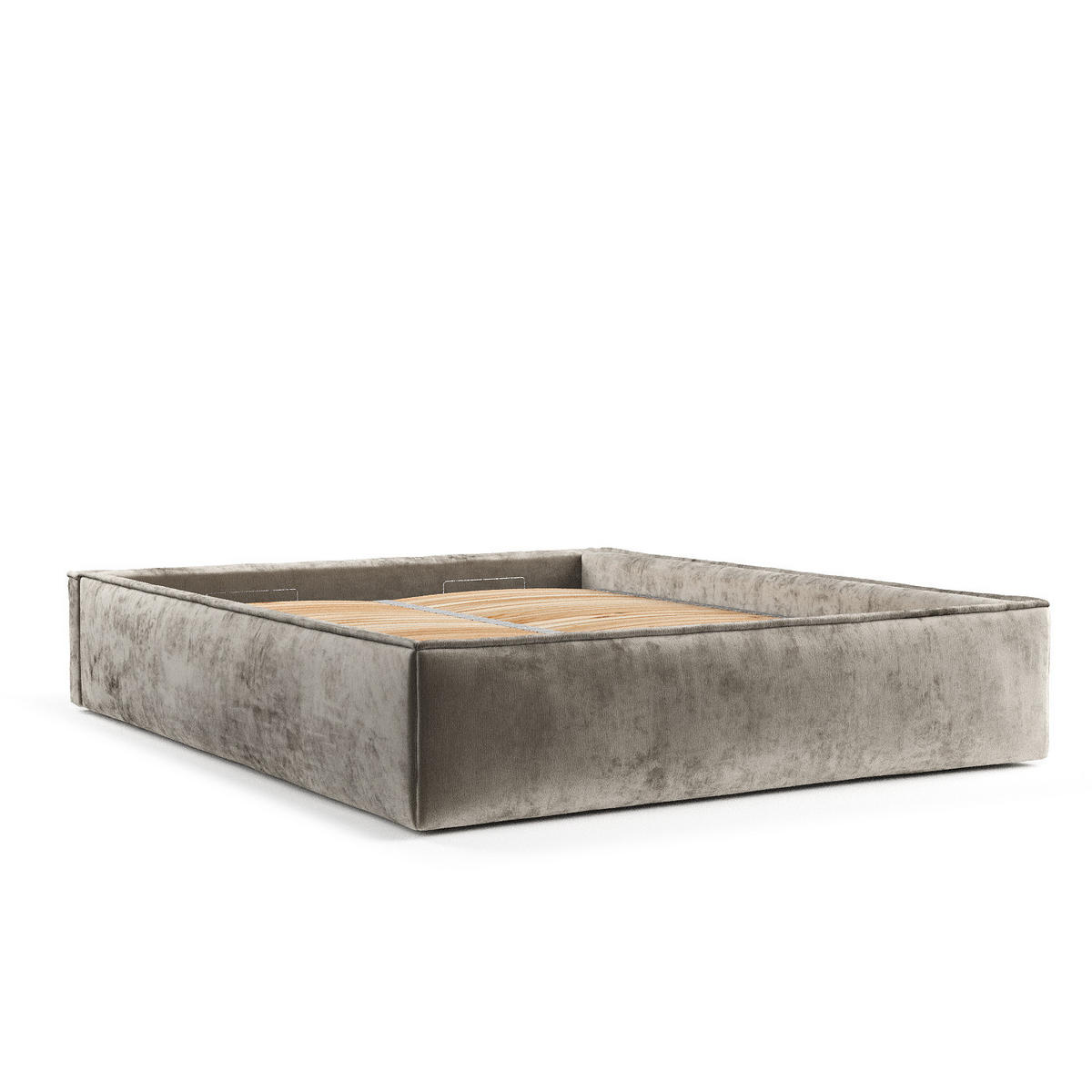 POLSTERBETT Alvar Beige 200/200 cm im Chenille-Stoff - Beige/Schwarz, Holz/Holzwerkstoff (200/200cm) - Maison de Reve