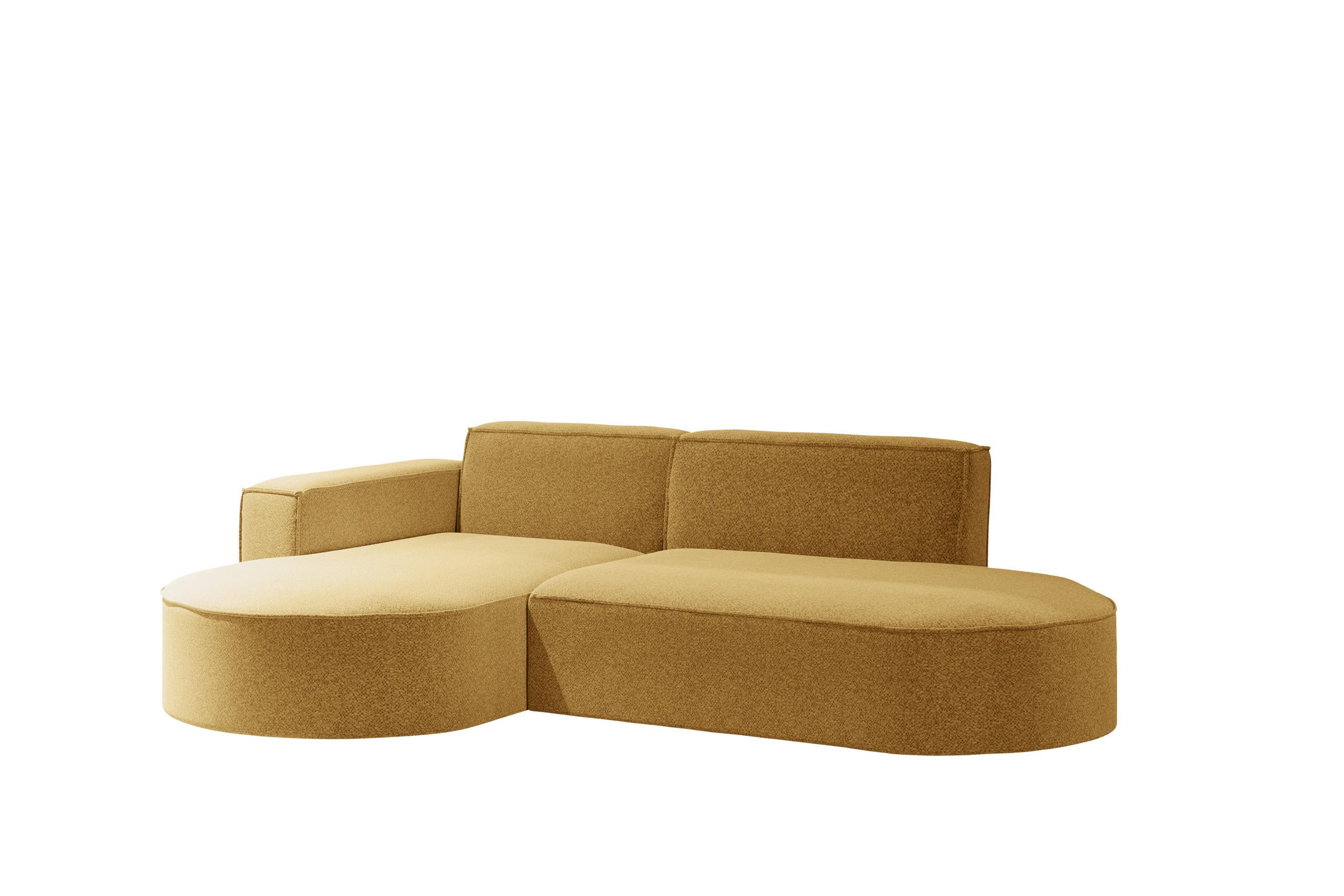ECKSOFA Modernes L-förmiges Modena Studio Stoff Raven Gelb Links - Gelb, Holz/Textil (165/236cm) - Kaiser Möbel
