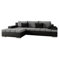 ECKSOFA Bangkok, Seite: Links - Silberfarben/Grau, Holz/Textil (310/175cm) - MIRJAN24
