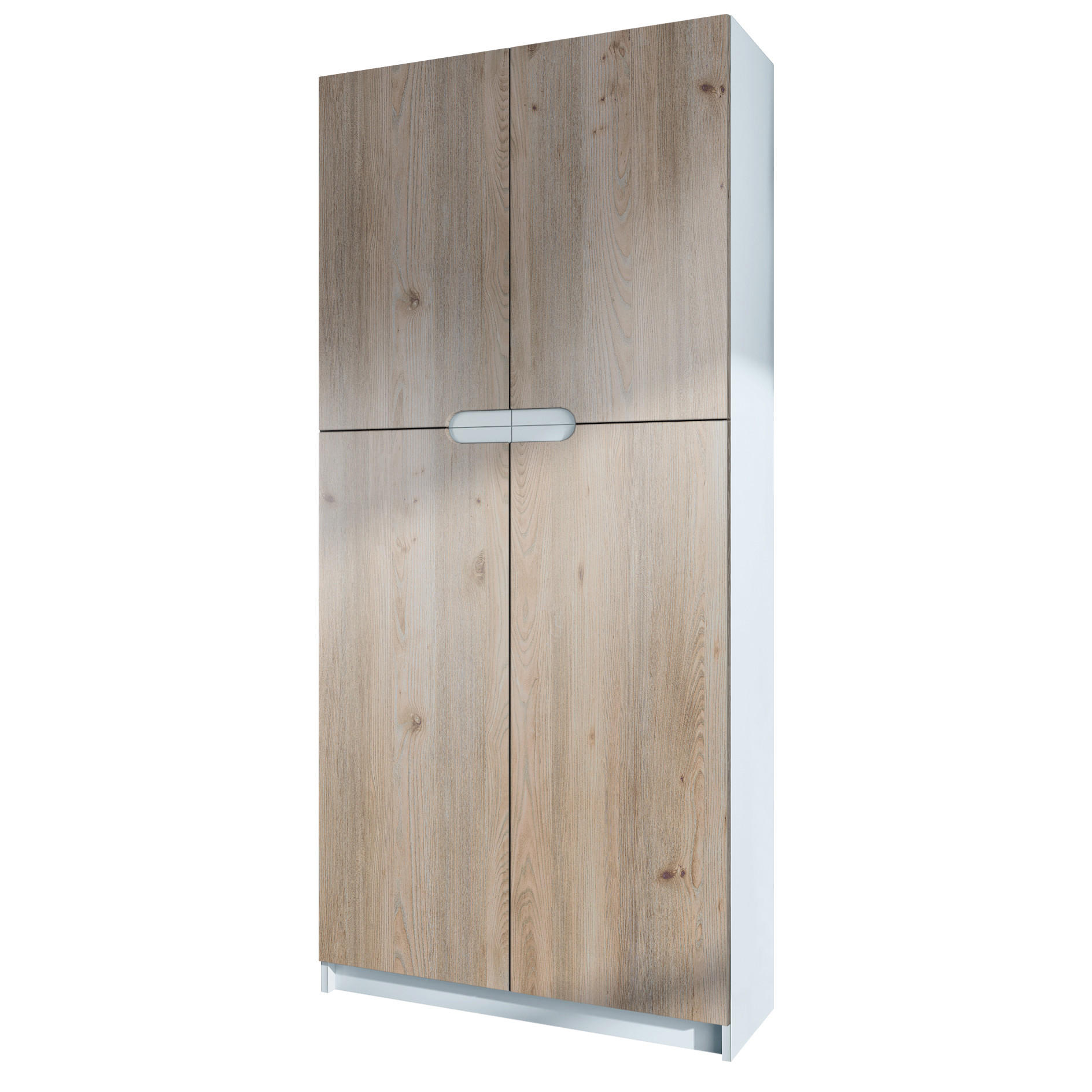 BÜROSCHRANK Logan Fronten in Eiche Nordic - Silbereichenfarben, Holzwerkstoff (82/185/37cm) - Vladon
