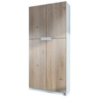 BÜROSCHRANK Logan Fronten in Eiche Nordic - Silbereichenfarben, Holzwerkstoff (82/185/37cm) - Vladon