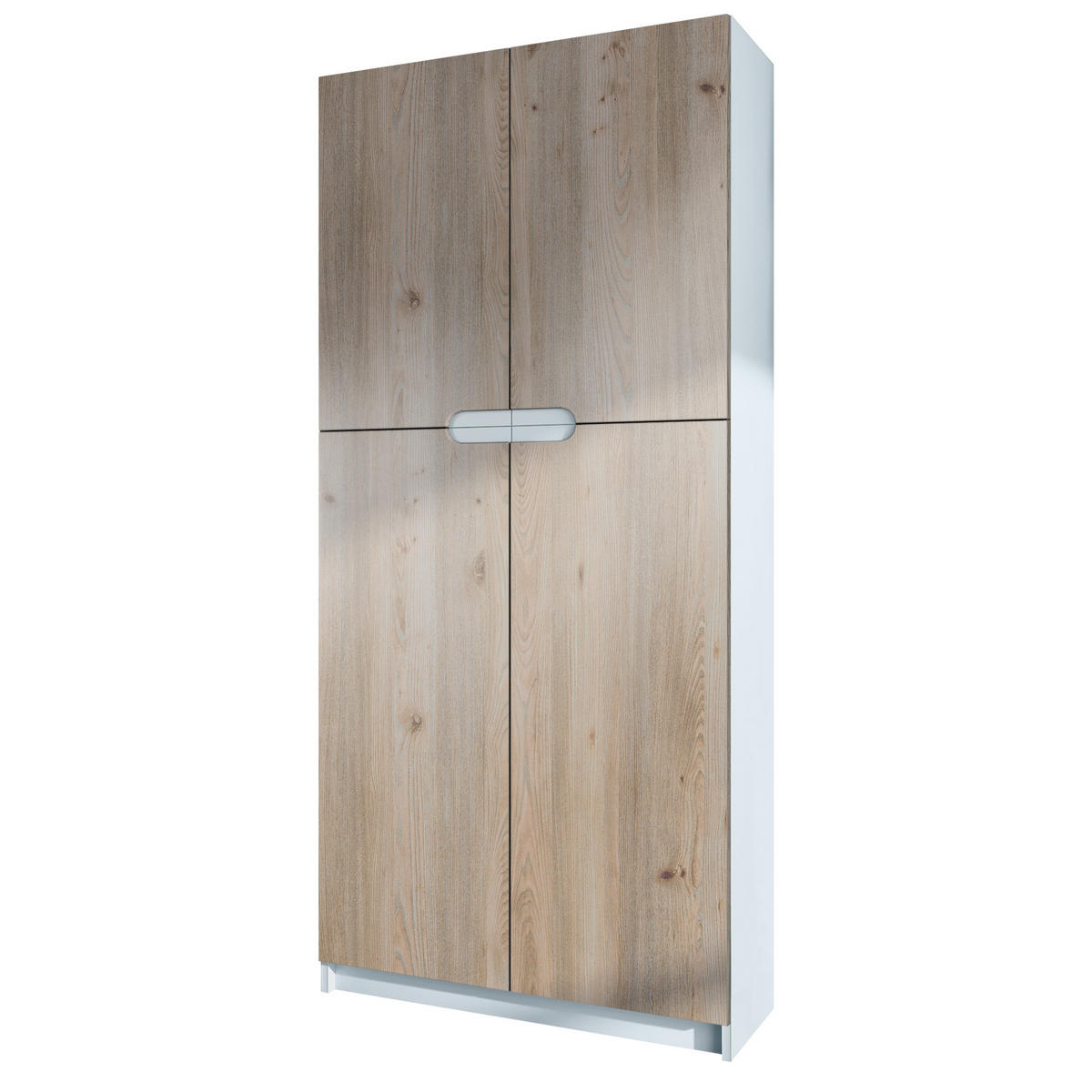 BÜROSCHRANK Logan Fronten in Eiche Nordic - Silbereichenfarben, Holzwerkstoff (82/185/37cm) - Vladon