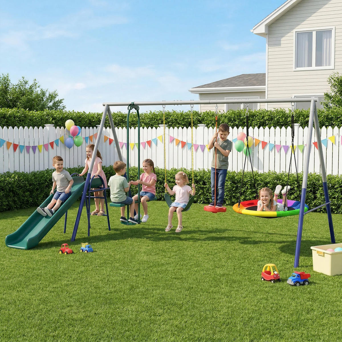 SCHAUKELGESTELL 5-in-1 DE-09341 Mehrfarbig - Multicolor, Metall (196/382cm) - ComfortXL