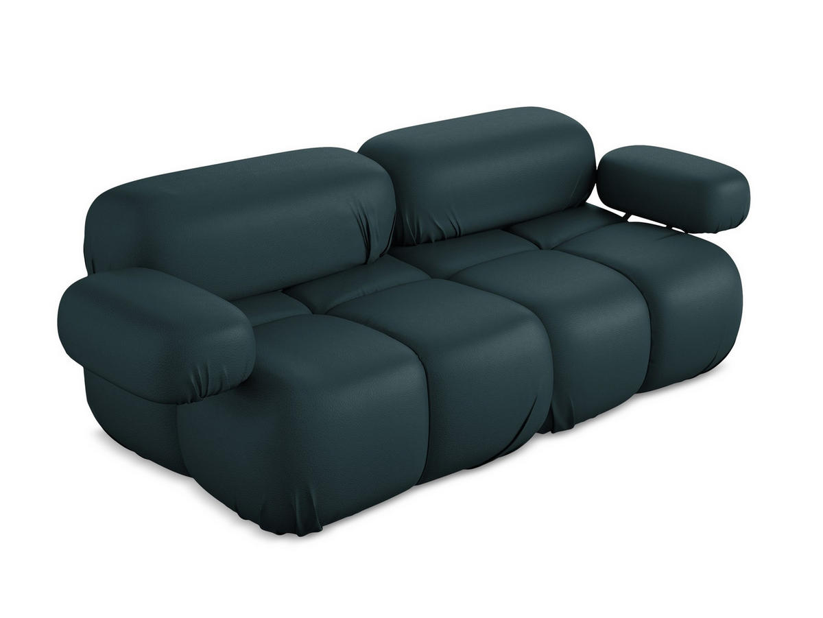 2-SITZER-SOFA Kunstleder Blau - Blau/Petrol, Leder/Kunststoff (190/70/96cm) - Makamii