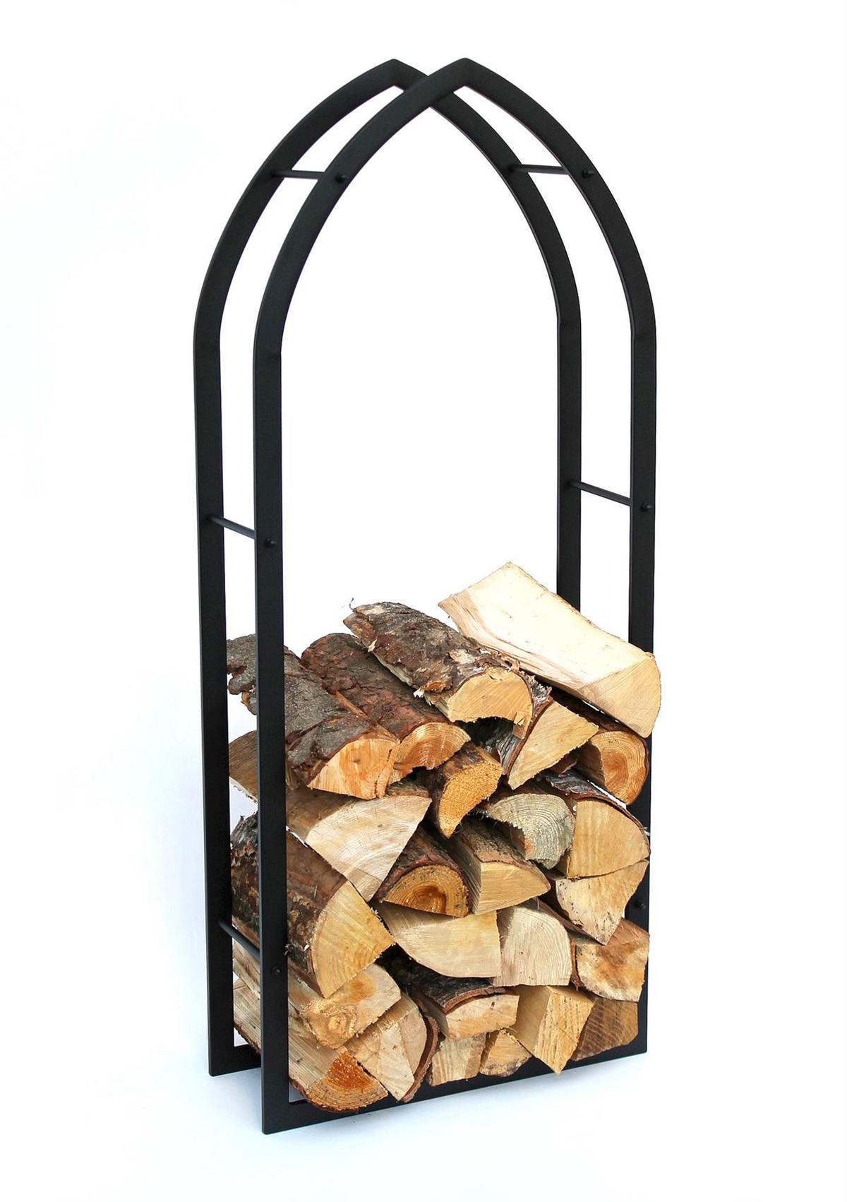 KAMINHOLZREGAL MOS Innen Schwarz Metall 123 cm - Schwarz, Metall (50/123/19cm) - DanDiBo