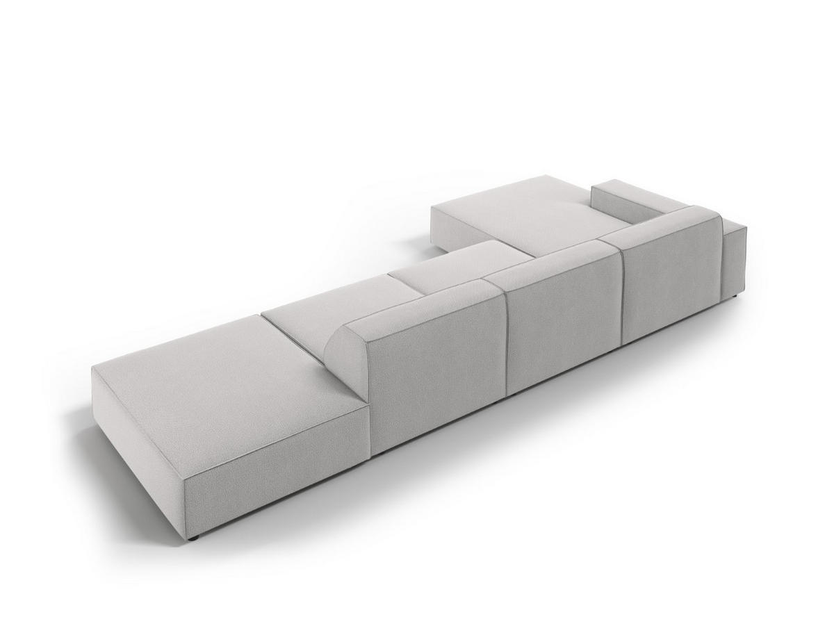 ECKSOFA links Jodie aus strukturiertem Stoff hellgrau 5 Sitzplätze - Hellgrau, Textil (166/341cm) - Micadoni