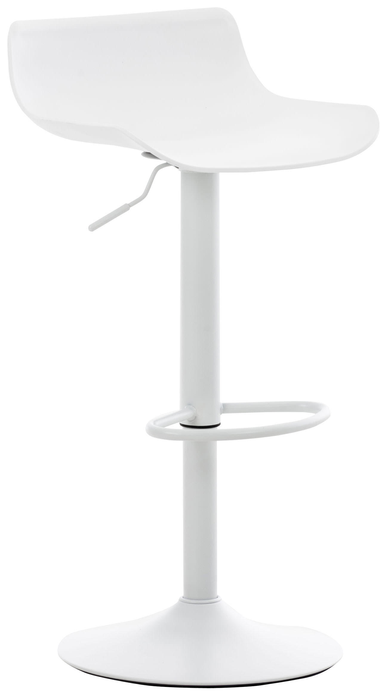 BARHOCKER höhenverstellbar Weiß JUTO Kunststoff 685-94x43x44 cm - Weiß, Kunststoff/Metall (43/68.5/44cm) - DELUKE