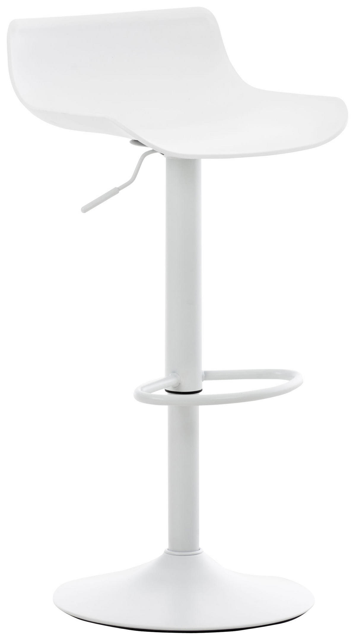 BARHOCKER höhenverstellbar Weiß JUTO Kunststoff 685-94x43x44 cm - Weiß, Kunststoff/Metall (43/68.5/44cm) - DELUKE