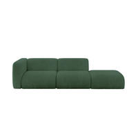 SOFA Ottomane Links MIRA-S3 296x89x70 Grün Cord - Salbeigrün/Schwarz, Holzwerkstoff/Kunststoff (296/70/89cm) - ALTDECOR