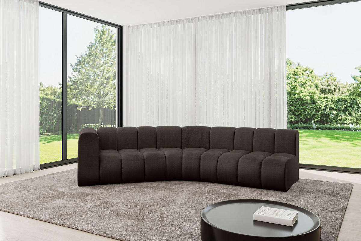 ECKSOFA modulares Sofa Karex-L1 - 308x194x70 cm Braun - Braun, Holzwerkstoff/Textil (308/194cm) - ALTDECOR