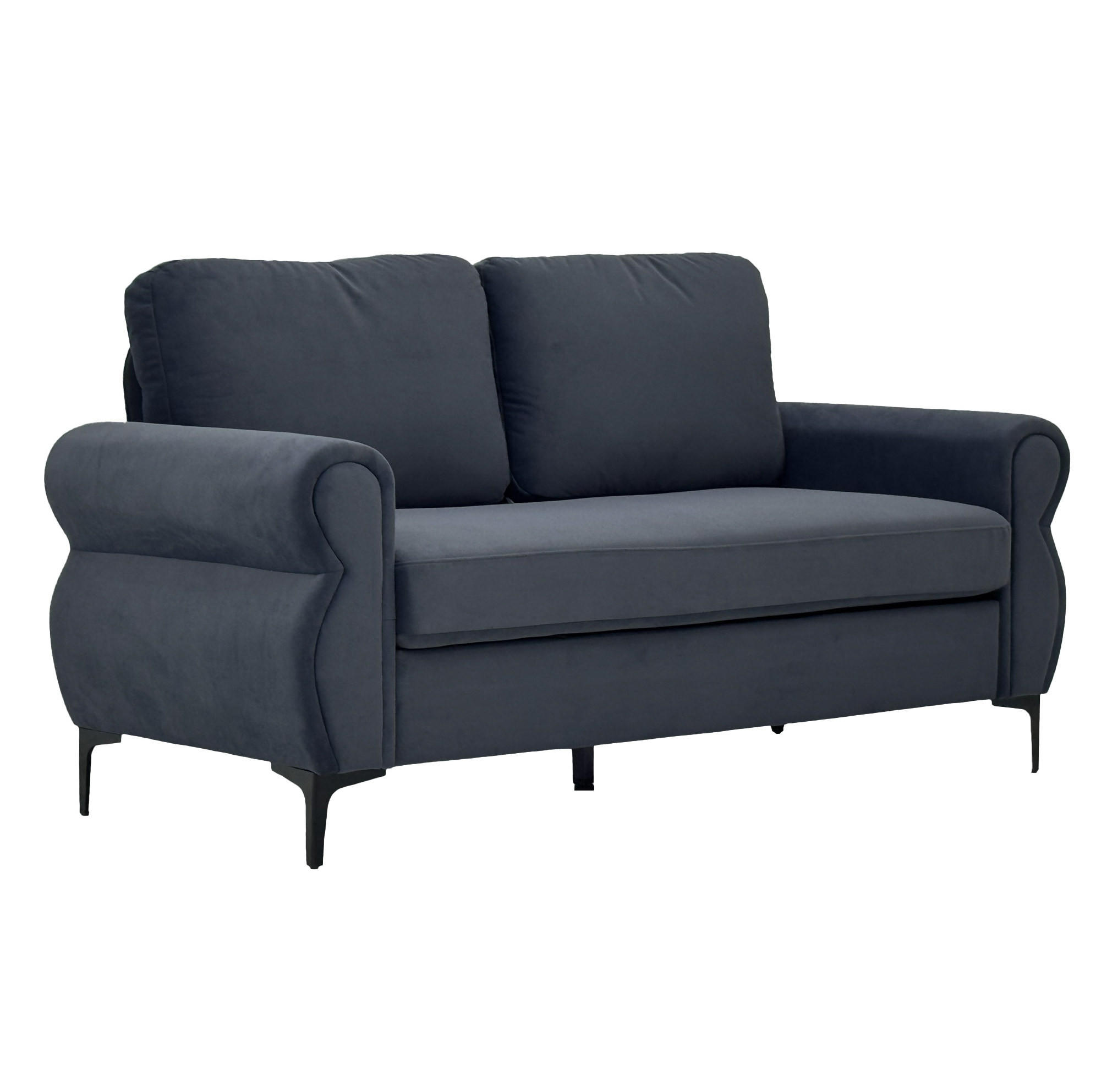 SOFA kompakt 173,5 cm Dark Grey mit Federkern - Dunkelgrau, Holzwerkstoff (173.5/92/81cm) - Meubliv
