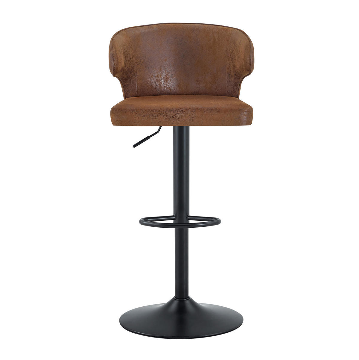BARHOCKER 2er-Set höhenverstellbar, drehbar, mit Lehne, Braun - Braun, Metall (45/110/49.7cm) - Meubliv