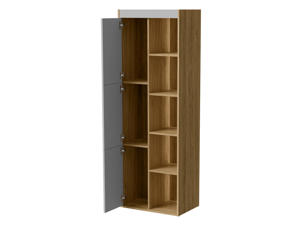 VITRINE Fiore 60 3D - Eichefarben/Schwarz, Holzwerkstoff/Kunststoff (60/176/39cm) - MIRJAN24