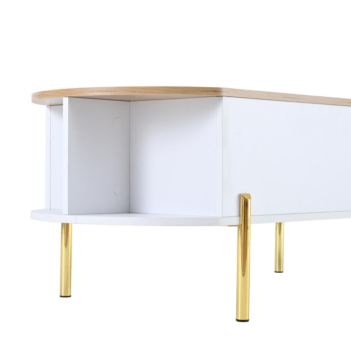 KONFERENČNÍ stolek 120/50/43 cm bílý z MDF se zvedací deskou a skrytým úložným prostorem - bílá, kompozitní dřevo (120/50/43cm) - OKWISH