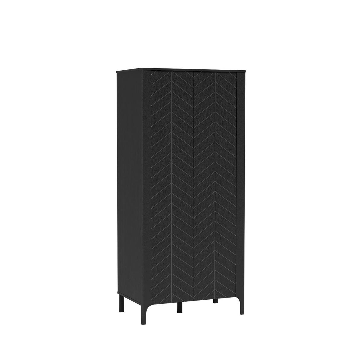 KLEIDERSCHRANK Malumi MM-7 90 x 197 x 54,5 cm Schwarz Paintflow - Schwarz, Holzwerkstoff (90/197/54.5cm)