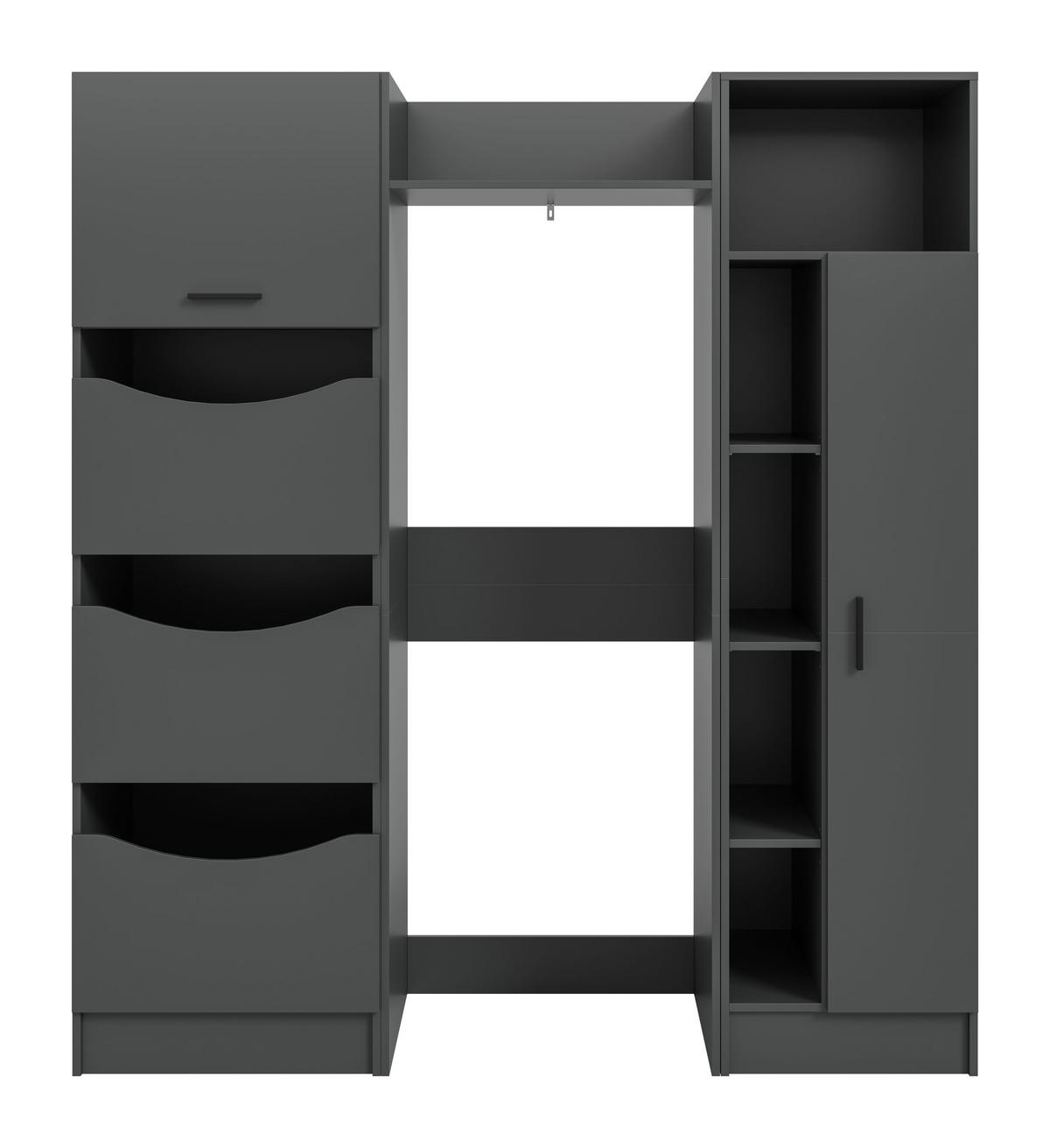 WASCHMASCHIENENUMBAU Set FREE (B/H/T: ca. 176/195/68 cm) in anthrazit/anthrazit - Anthrazit, Holzwerkstoff (176/195/68cm)
