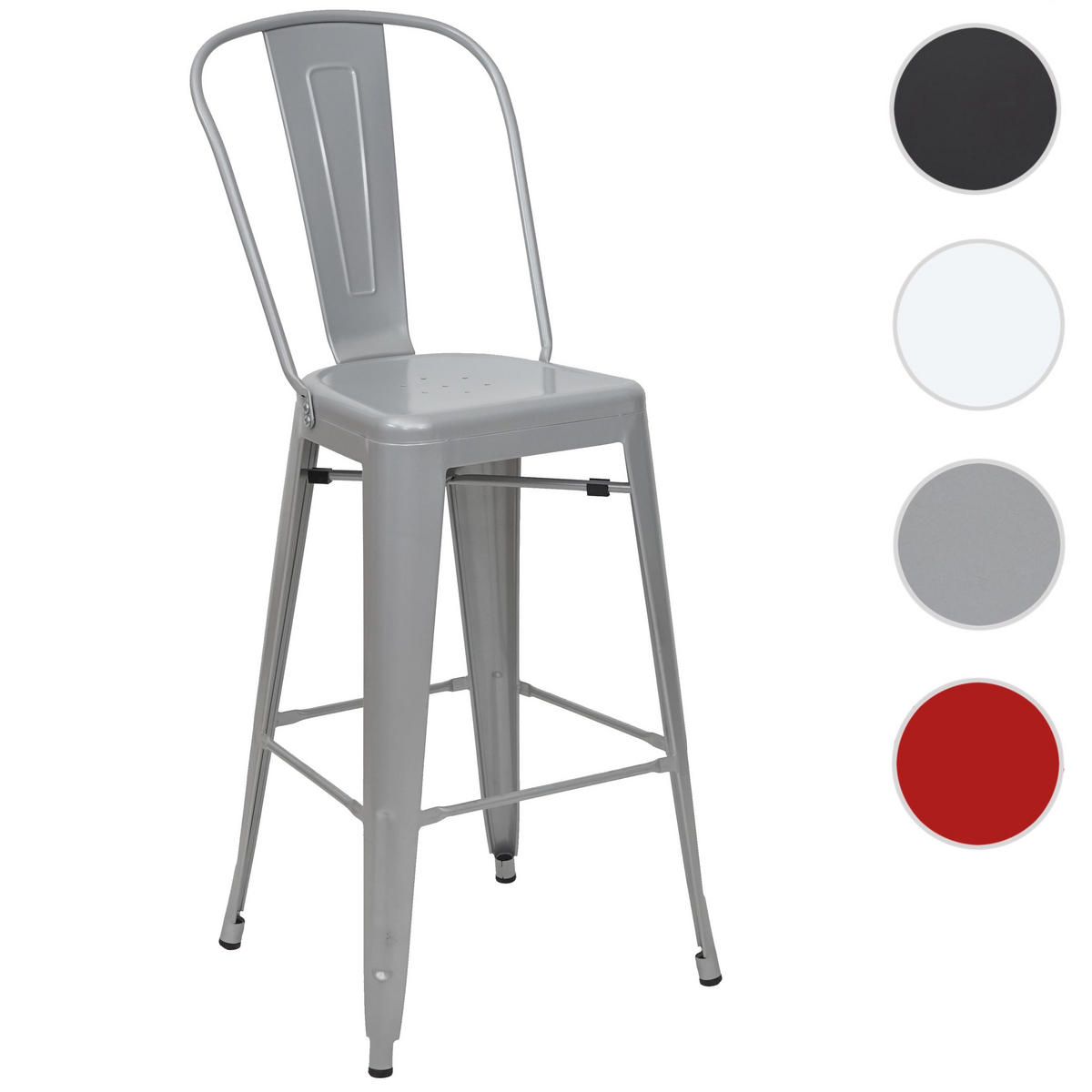 BARHOCKER METALL Grau - Grau, Metall (50/117/45cm) - MCW