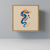 SIDEBOARD MYTHOLOGICAL CREATURES, Eichefarben, 57,5x42x57,5 cm, Ohne Füße - Eichefarben/Multicolor, Holzwerkstoff (57.5/57.5/42cm) - SpaceRebels