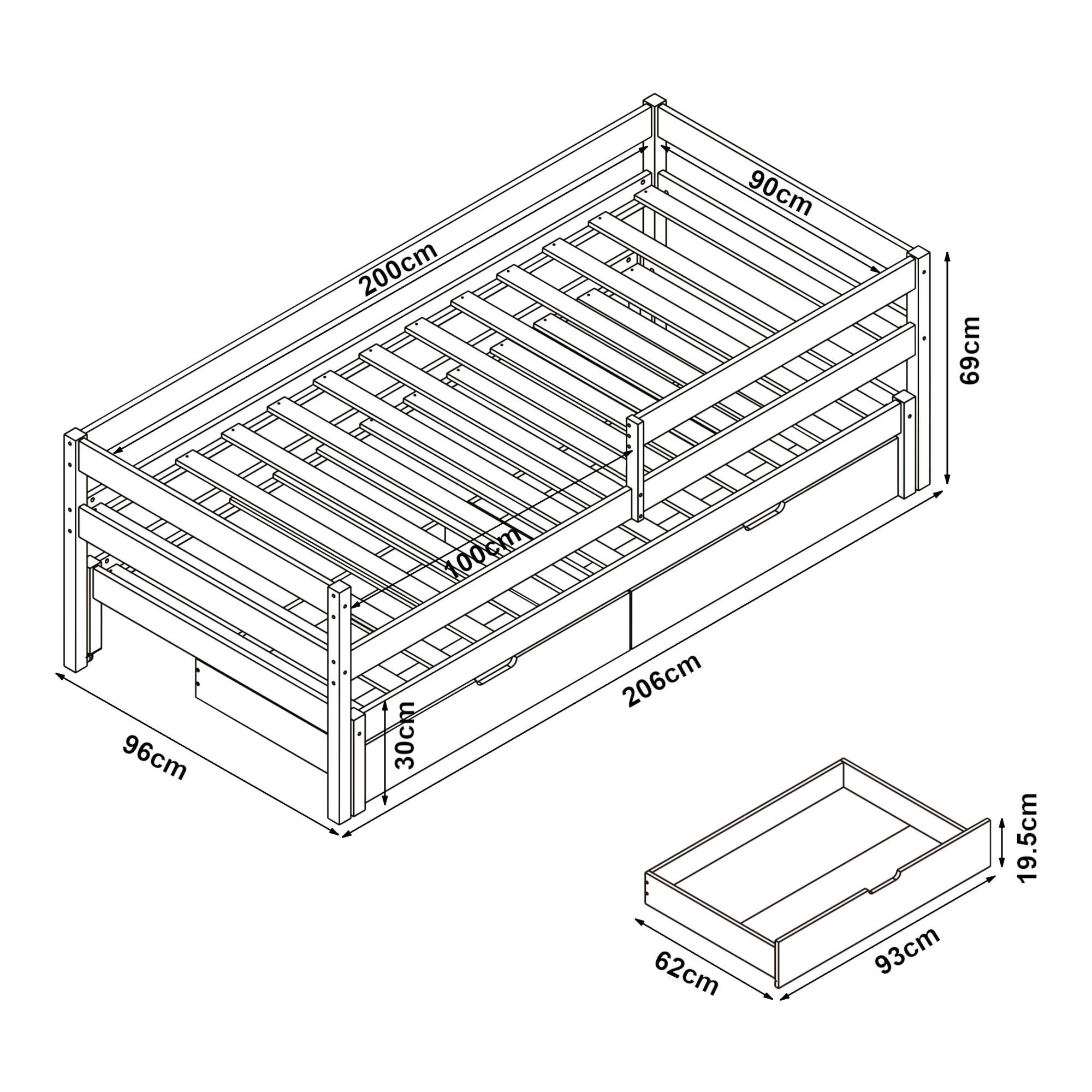 Thumbnail - [en.casa] Doppel-Kinderbett, Natur, Holz, Kiefer, 90x200 cm, Kinder- & Jugendzimmer, Kindermöbel, Kinderbetten, Kinderei...