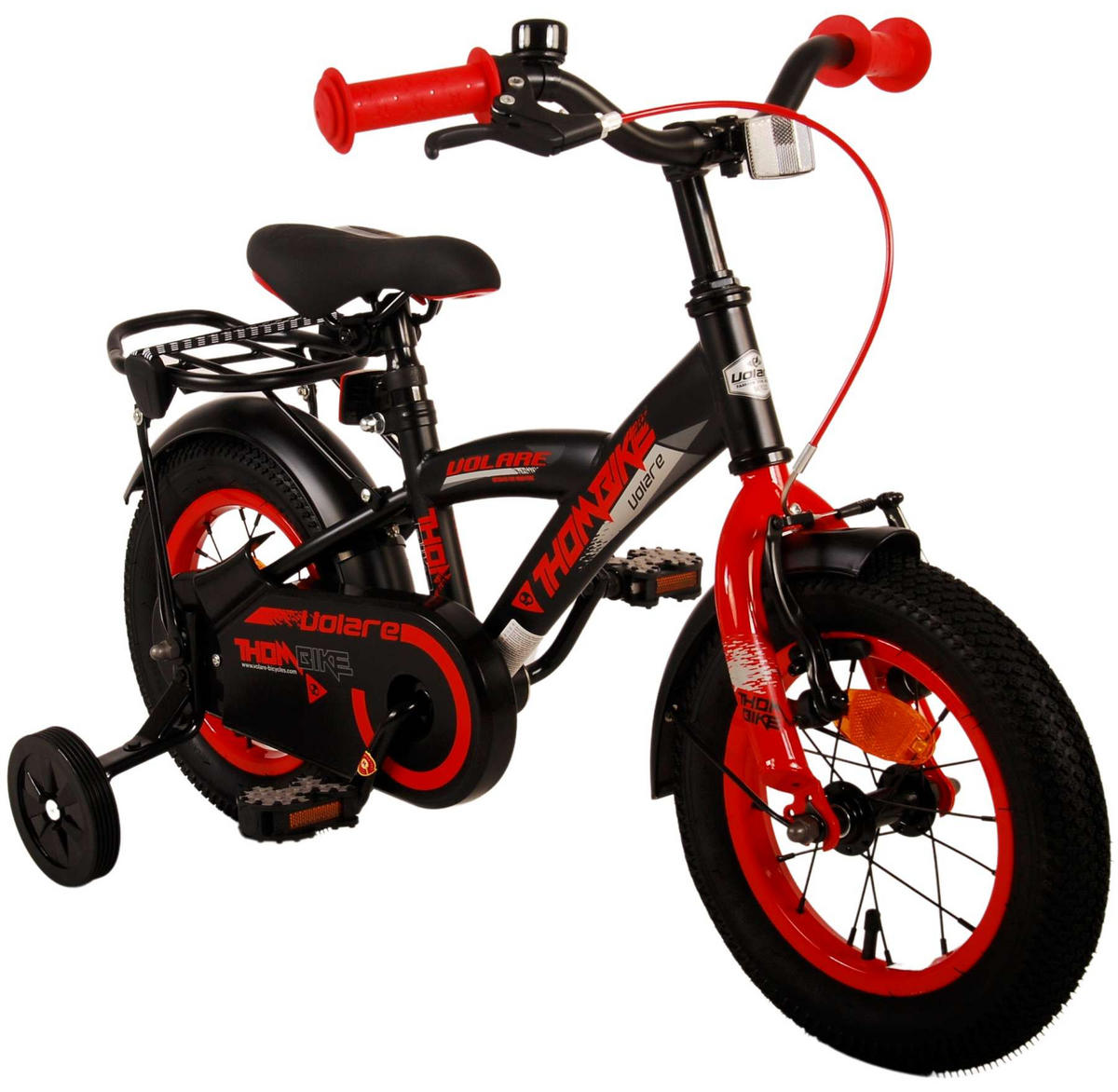 KINDERFAHRRAD Thornbike - Jungen - 12 Zoll - Rücktritt + Handbremse - Schwarz/Rot - Rot/Schwarz, Metall (45cm) - TPFSports