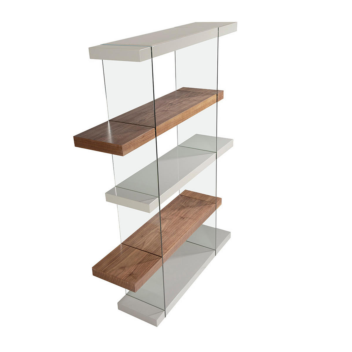 REGAL Walnuss Grau 140/33/180 cm - Walnussfarben/Grau, Holz (160/180/33cm) - ANGEL CERDA