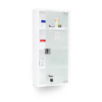MEDIZINSCHRANK XXL - Weiß, Glas/Metall (27/57/12cm) - Relaxdays