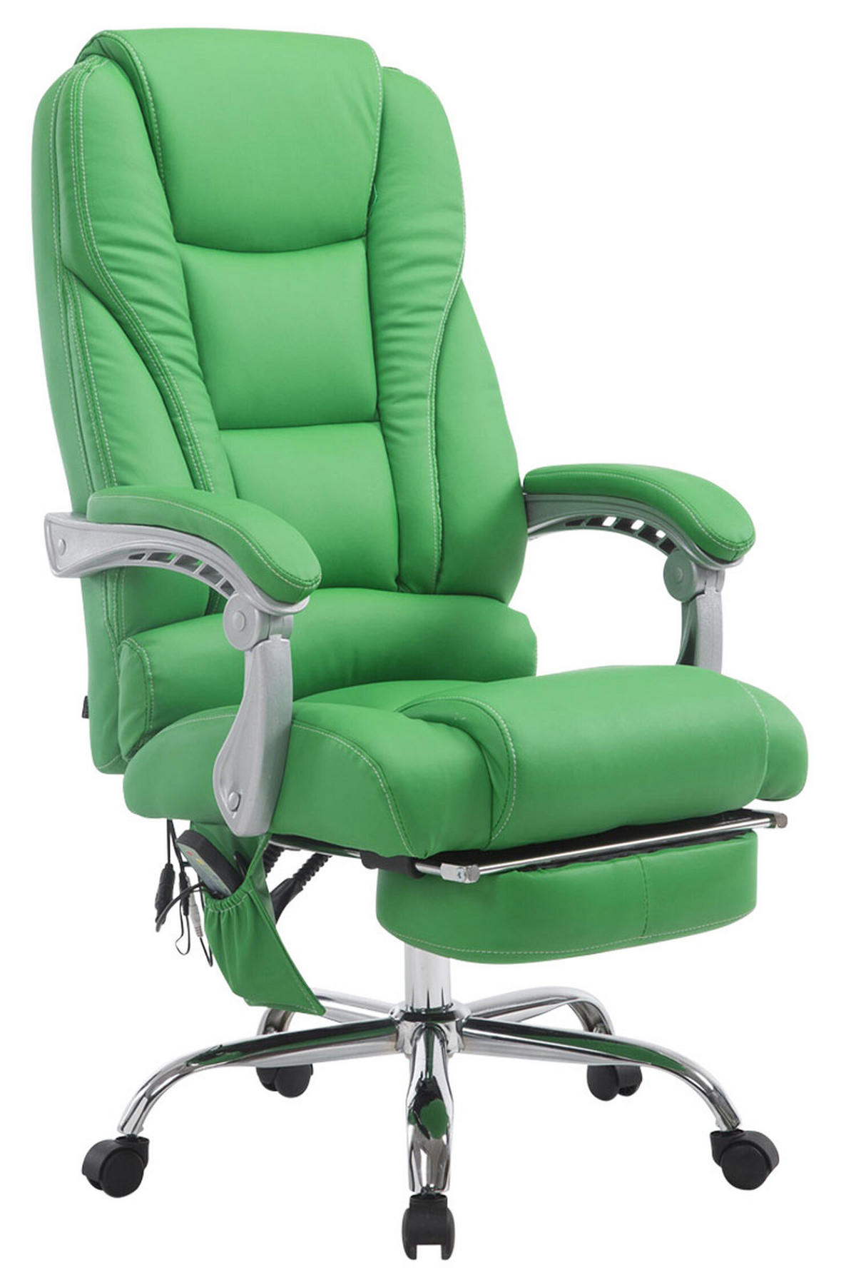 BÜROSTUHL Pacira-N, Kunstleder mit Massagefunktion Grün - Grün, Textil/Metall (68/127/64cm) - TPFLiving