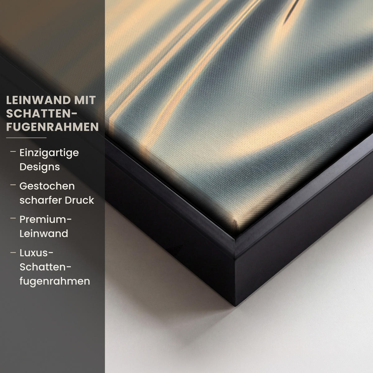 LEINWAND Bilder mit Rahmen - Herz - Wasser - Sonnenuntergang - Natur - Zen - 60x40 - Bernsteinfarben, Textil (60/40cm) - MuchoWow
