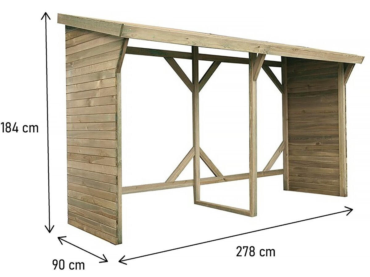 HOLZUNTERSTAND Braun - Braun, Holz (90/185/278cm) - Habitat Garten