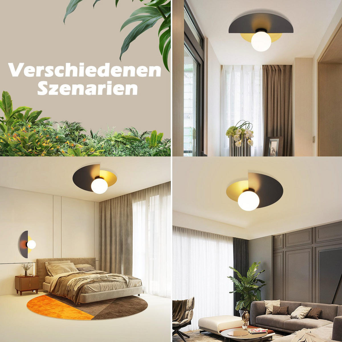 DECKENLEUCHTE Lugo 35/43/16cm - Schwarz, Metall (43/35/16cm) - Nettlife