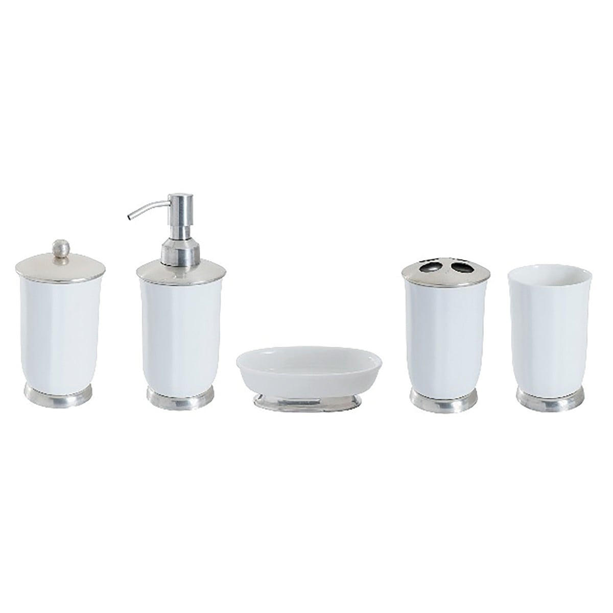 BADEZIMMER-SET - Waschbecken-Zubehör - Weiß, Metall (37/25/25cm) - Signature