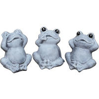 STEINFIGUR 3 Frösche Nichts sehen Nichts hören Nichts Sagen Frostfest Steinguss - Grau, Stein (11/11/8cm) - stoneandstyle