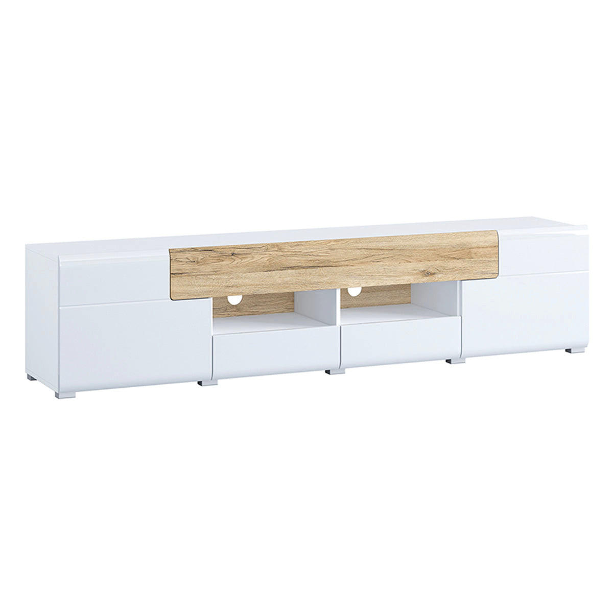 TV-MÖBEL Jules Weiß und Holz - Eichefarben/Weiß, Holzwerkstoff (208/47/39cm) - Petits-meubles