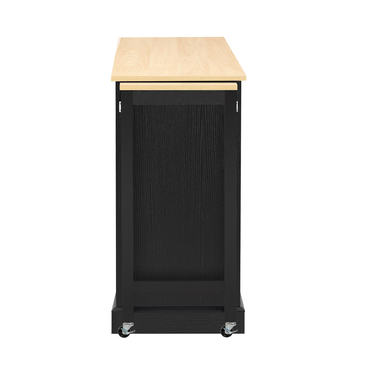 KÜCHENINSEL DE-41137 112-180/45/92 cm mit seitlich ausziehbarer Arbeitsplatte Schwarz - Schwarz, Holzwerkstoff (116/92/45cm) - ComfortXL