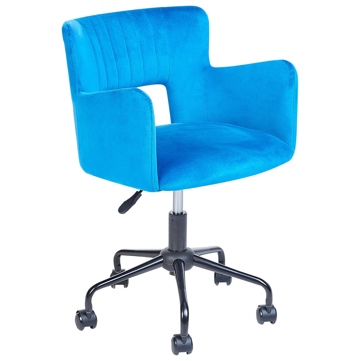 BÜROSTUHL Samtstoff Blau Sanilac - Blau, Textil/Metall (62/79/62cm) - Beliani