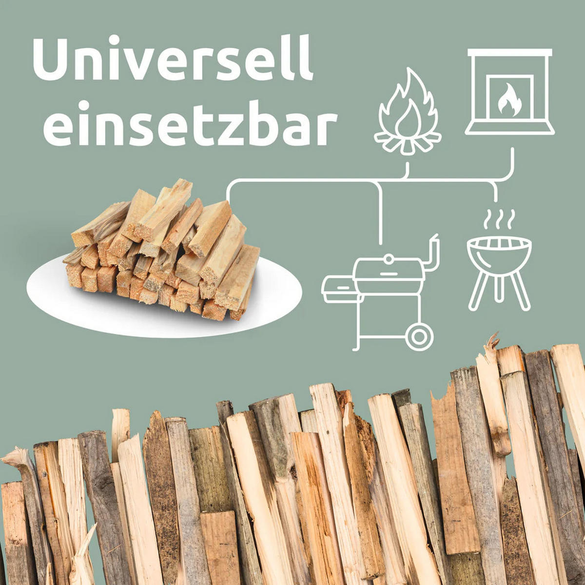 ANFEUERHOLZ Anzündholz 30kg Nadelholz trocken - Braun, Holz (50/50/40cm) - DELUKE