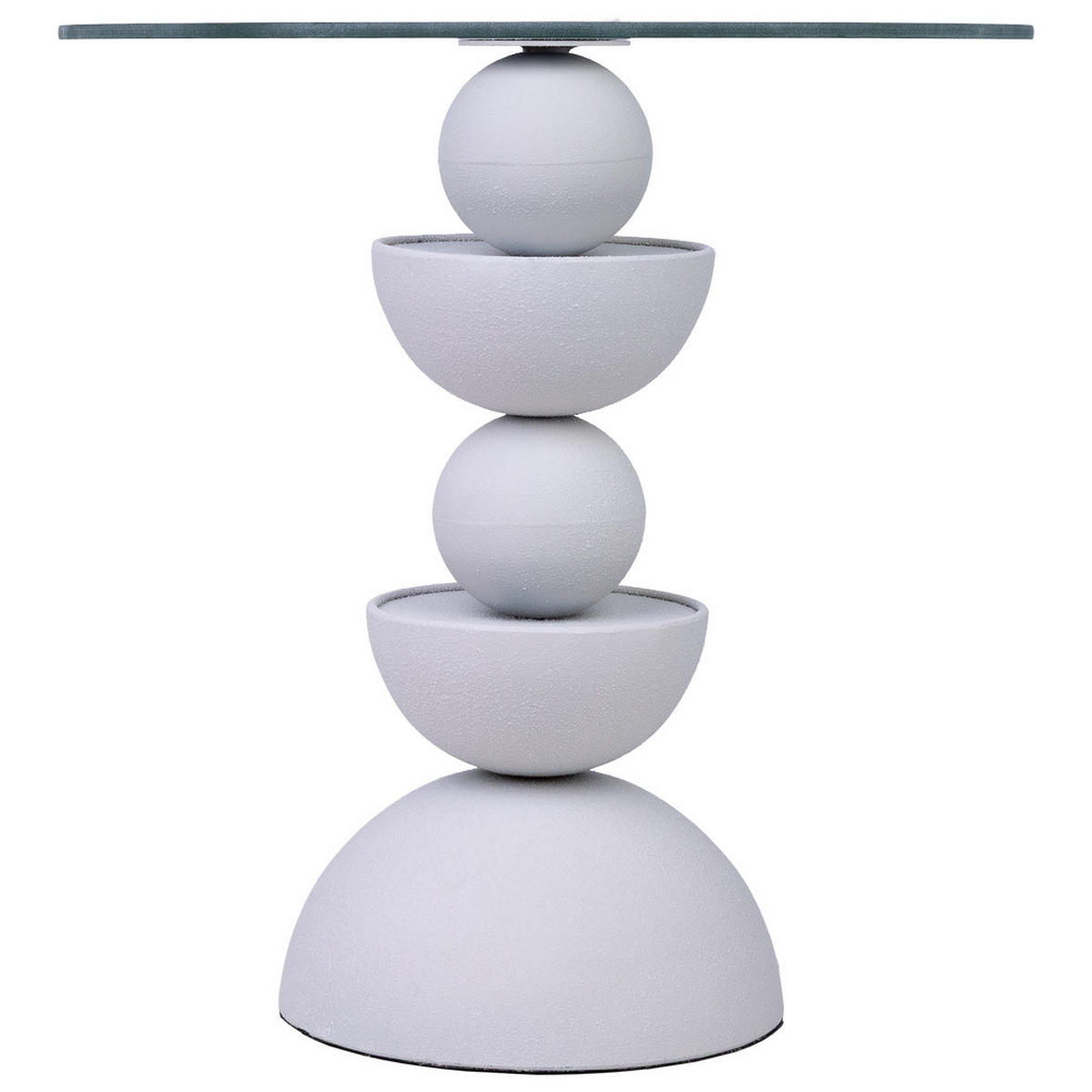 TISCH aus Metall und Glas, 45x49cm - Weiß, Metall (45/45/49cm) - Wanderlust