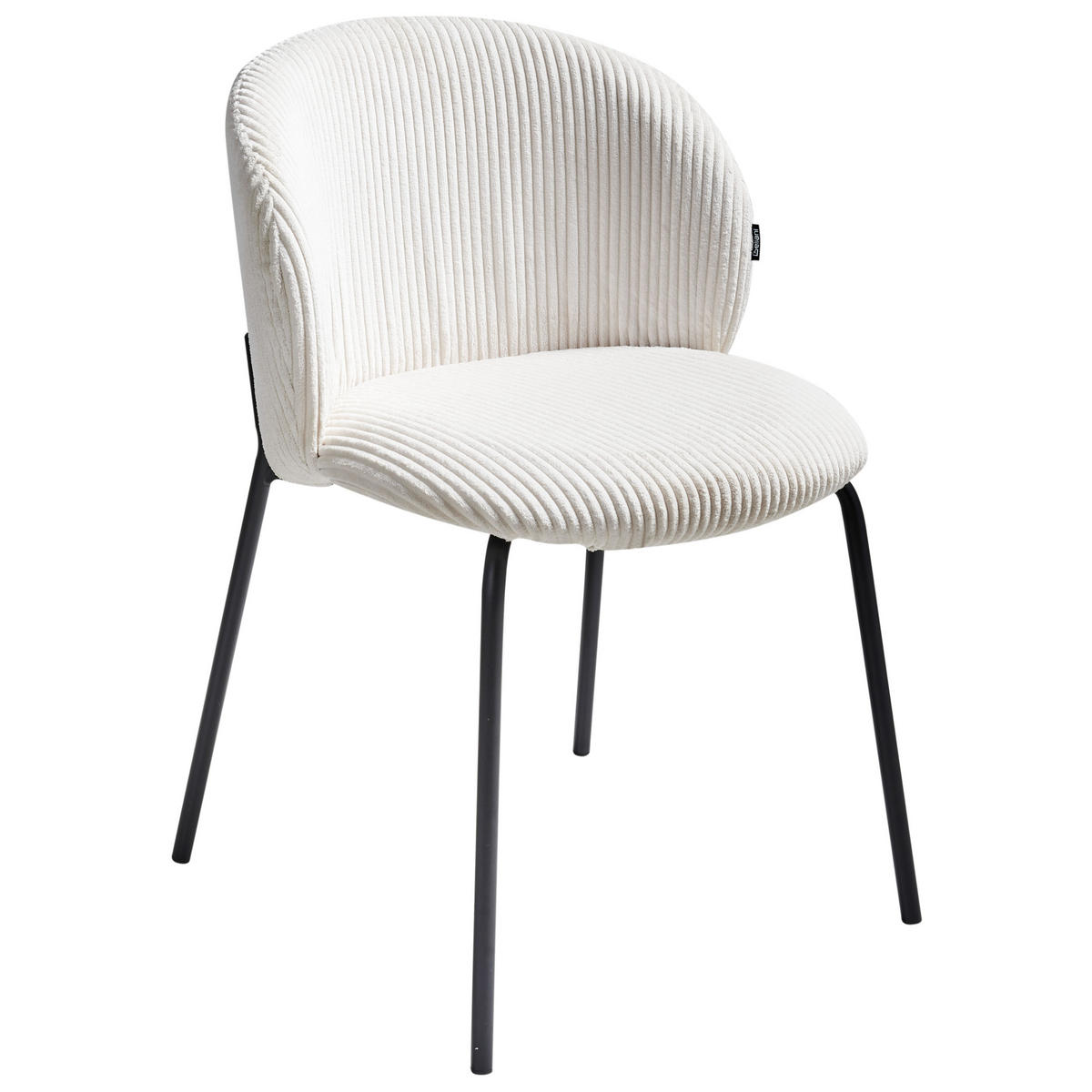 ESSZIMMERSTUHL 2er-Set Cremeweiß Miles - Schwarz/Weiß, Textil (53/83/55cm) - Beliani