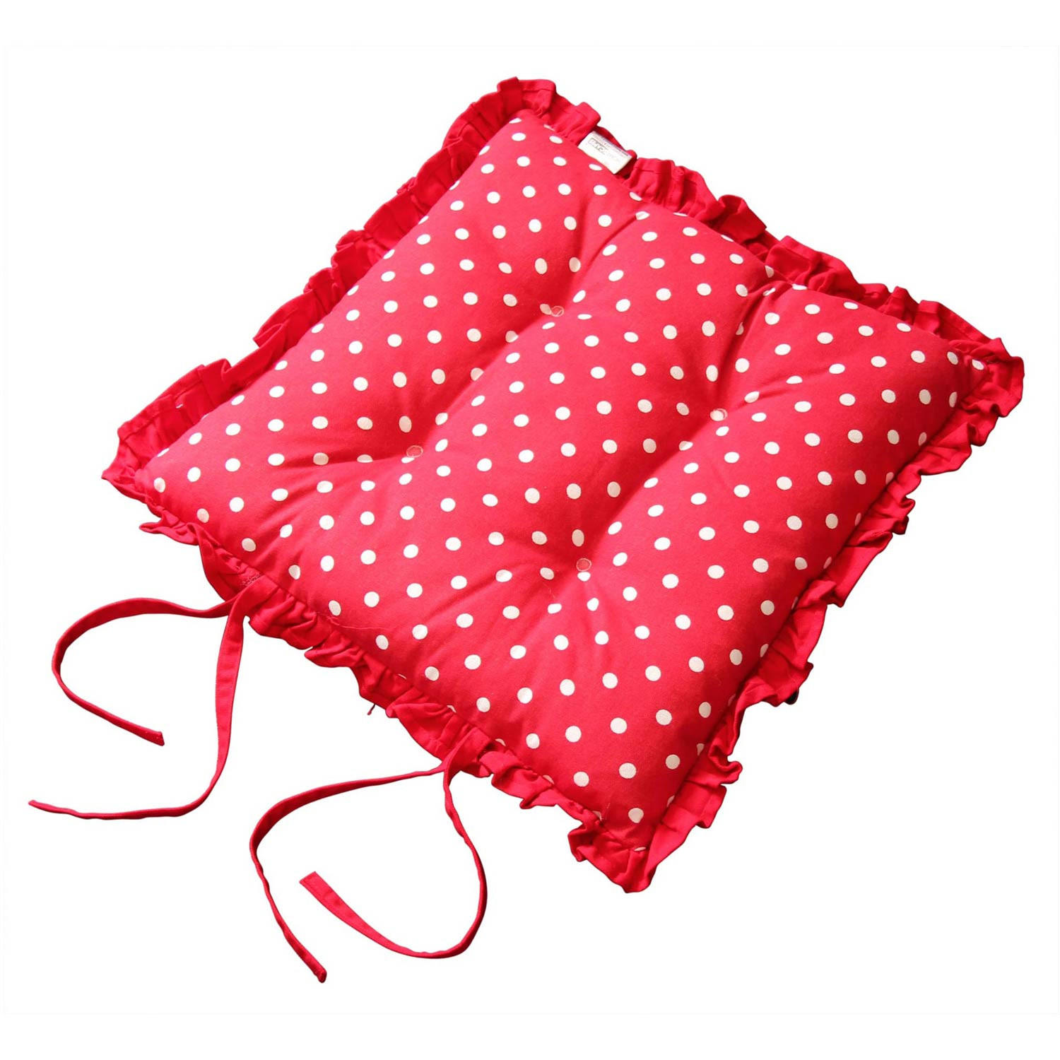 STUHLKISSEN ‚Eulen‘ mit Rüschen 40/40/5 cm - Rot, Textil (40/40/5cm) - Homescapes
