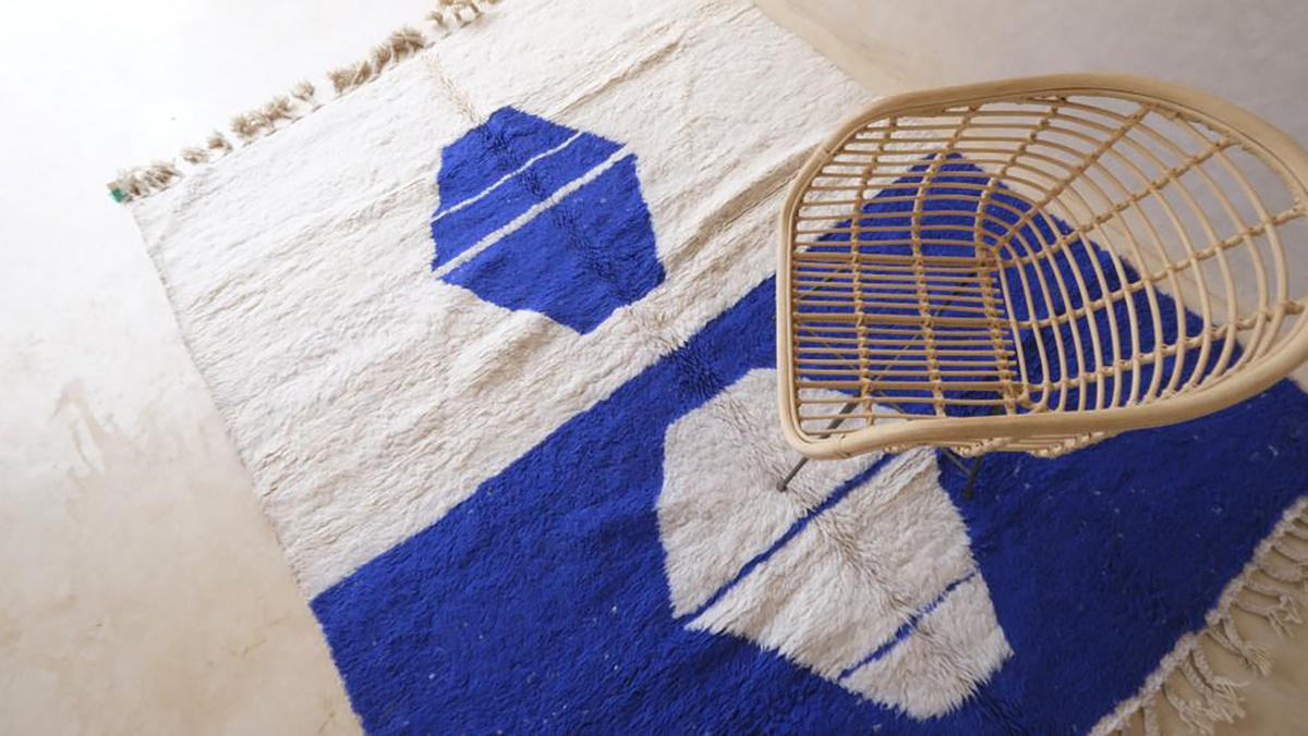 BERBERTEPPICH aus reiner Wolle 220x 279 cm - Blau, Naturmaterialien (220/279cm) - AFK Living