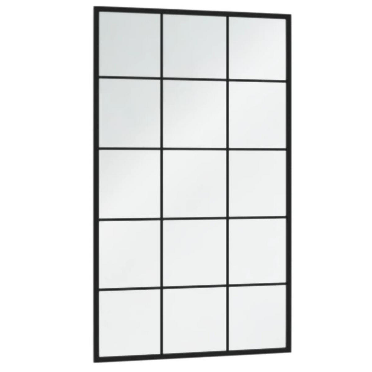 WANDSPIEGEL 2Er Set Schwarz 100/60 Cm Metall - Schwarz, Metall (60/0.3/100cm) - vidaXL