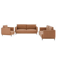 SOFASET Helmer 3-2-1 In Stoff Vibe - Orange, Holzwerkstoff/Textil (226/95/95cm) - Fun Möbel
