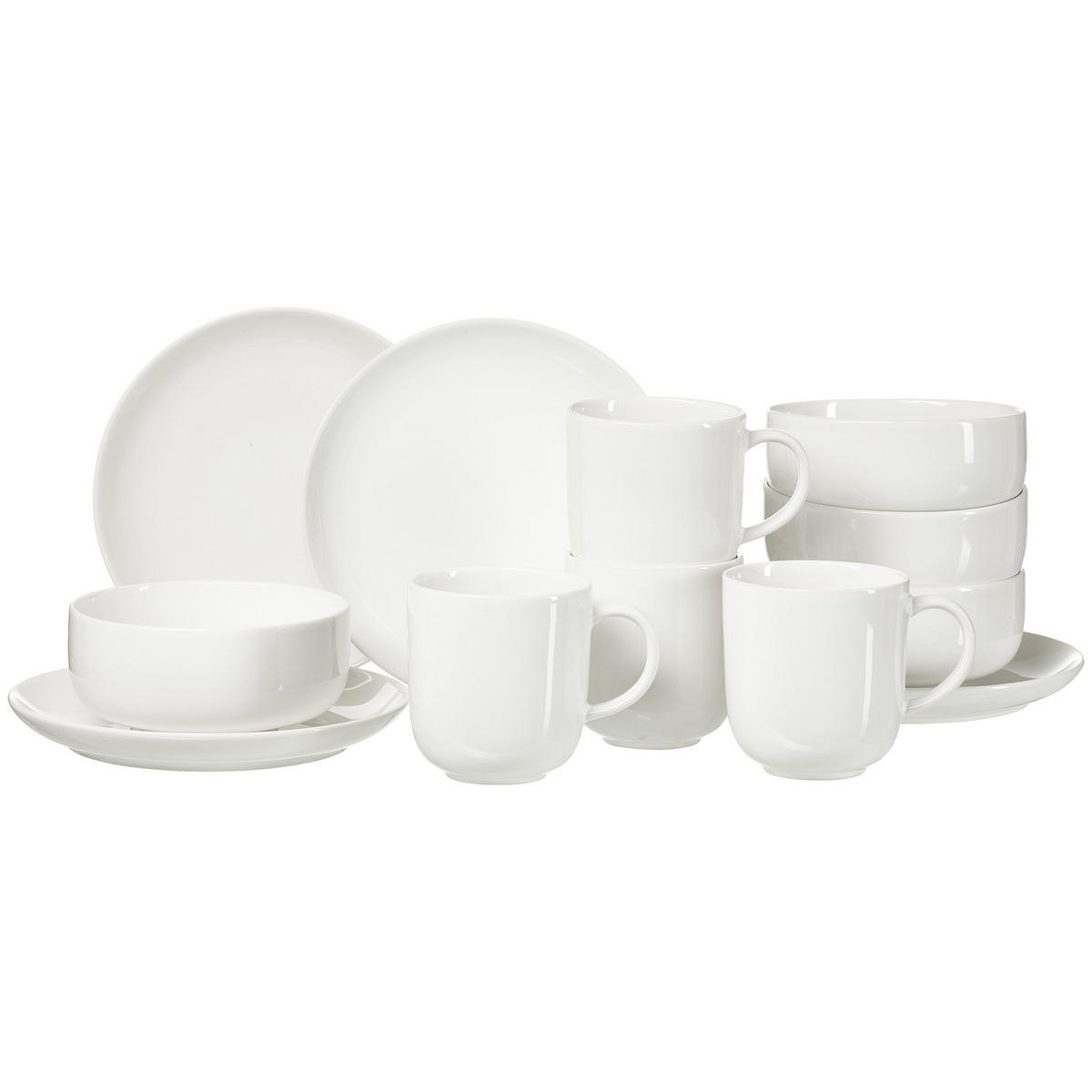 FRÜHSTÜCKSSET Volos weiß - Weiß, Keramik (21.5/22/33.5cm) - Ritzenhoff Breker