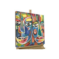 OLEJOMAĽBA 60/60 cm, Zvieratá - biela, drevo/textil (60/60cm) - KUNSTLOFT