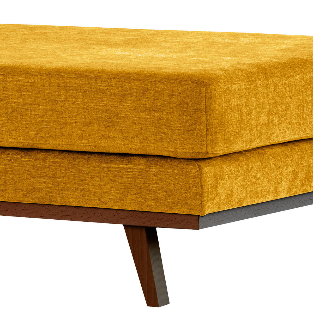 HOCKERBANK - Gelb/Buchefarben, Buchenholz/Textil (180/43/81cm) - home24