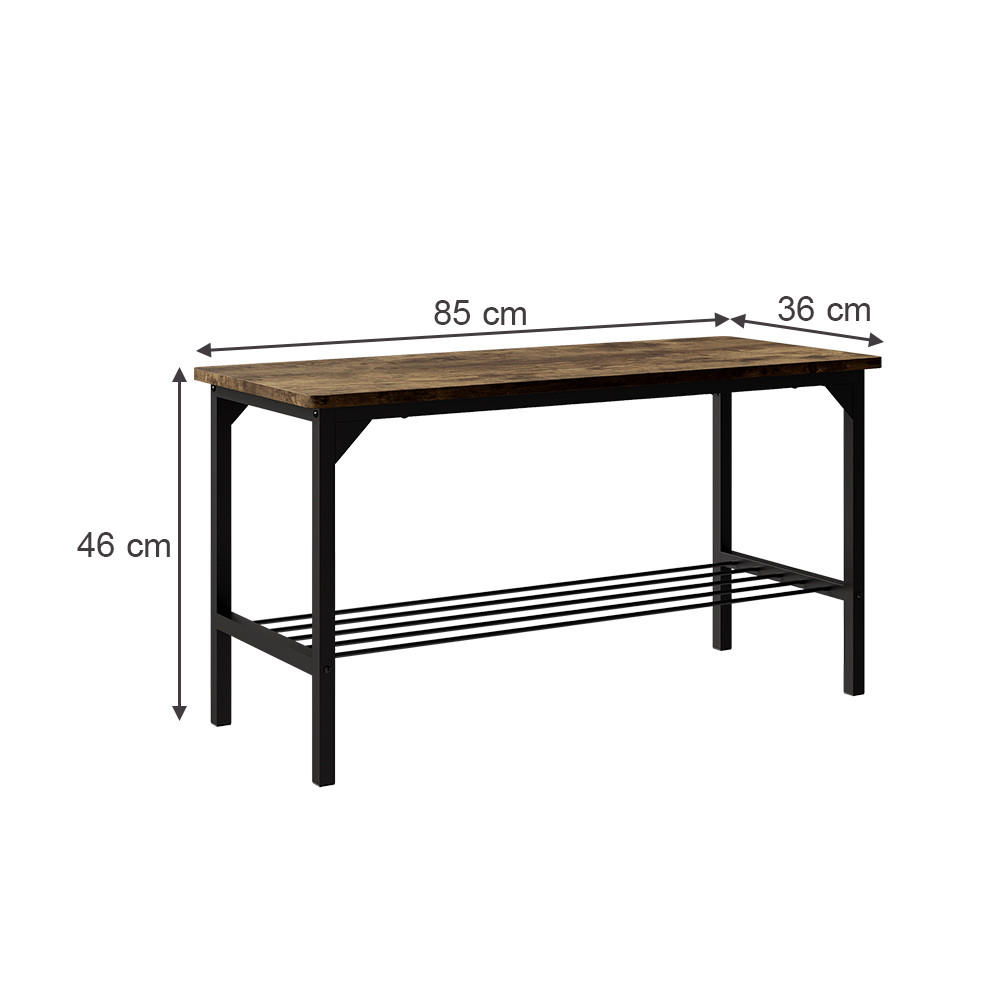 Thumbnail - Vicco Sitzbank, Schwarz, Wildeiche, Holzwerkstoff, Rechteckig, 85x46x36 cm, Esszimmer, Bänke, Sitzbänke