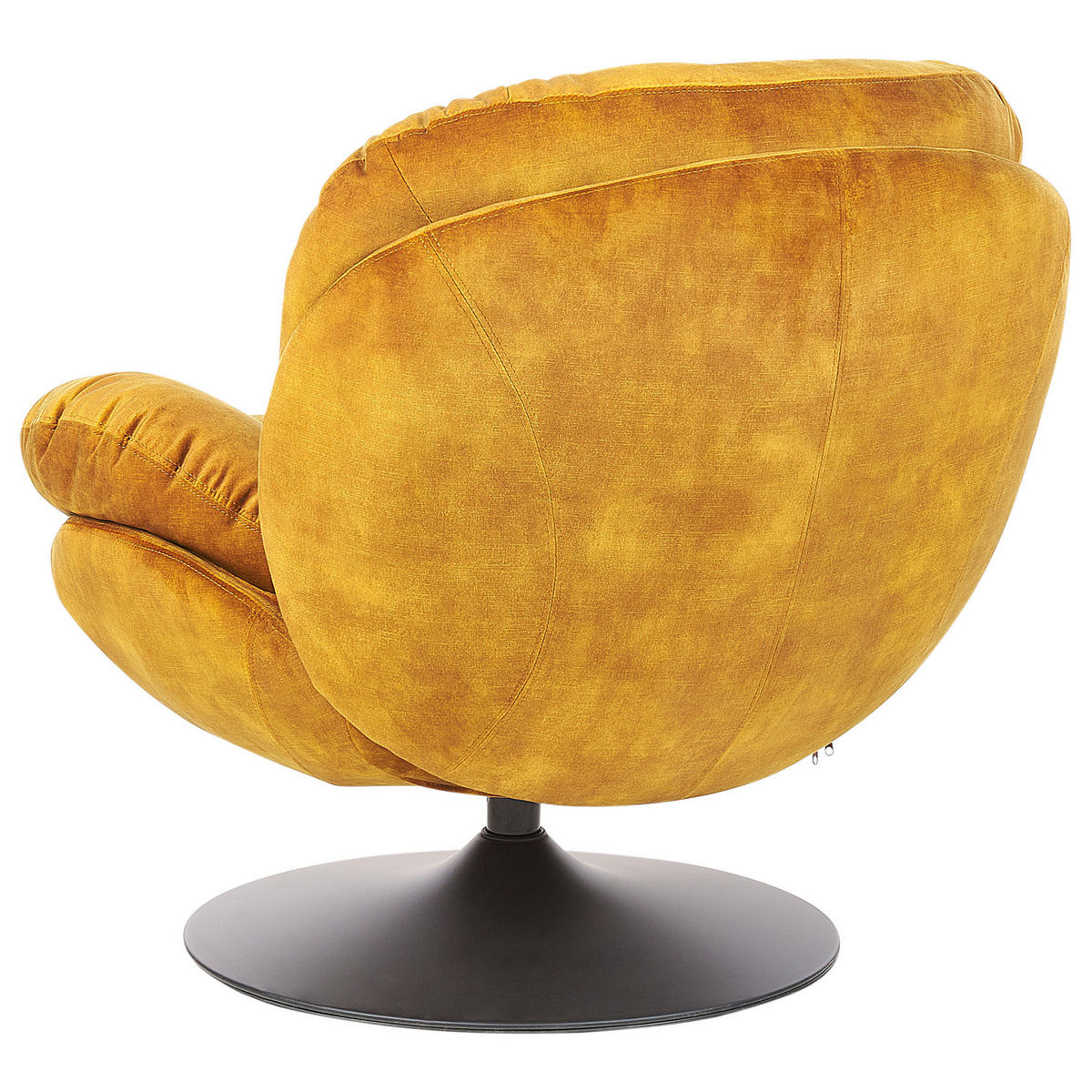 SESSEL Samtstoff Senfgelb Nolvik - Gelb/Schwarz, Textil (82/82/85cm) - Beliani