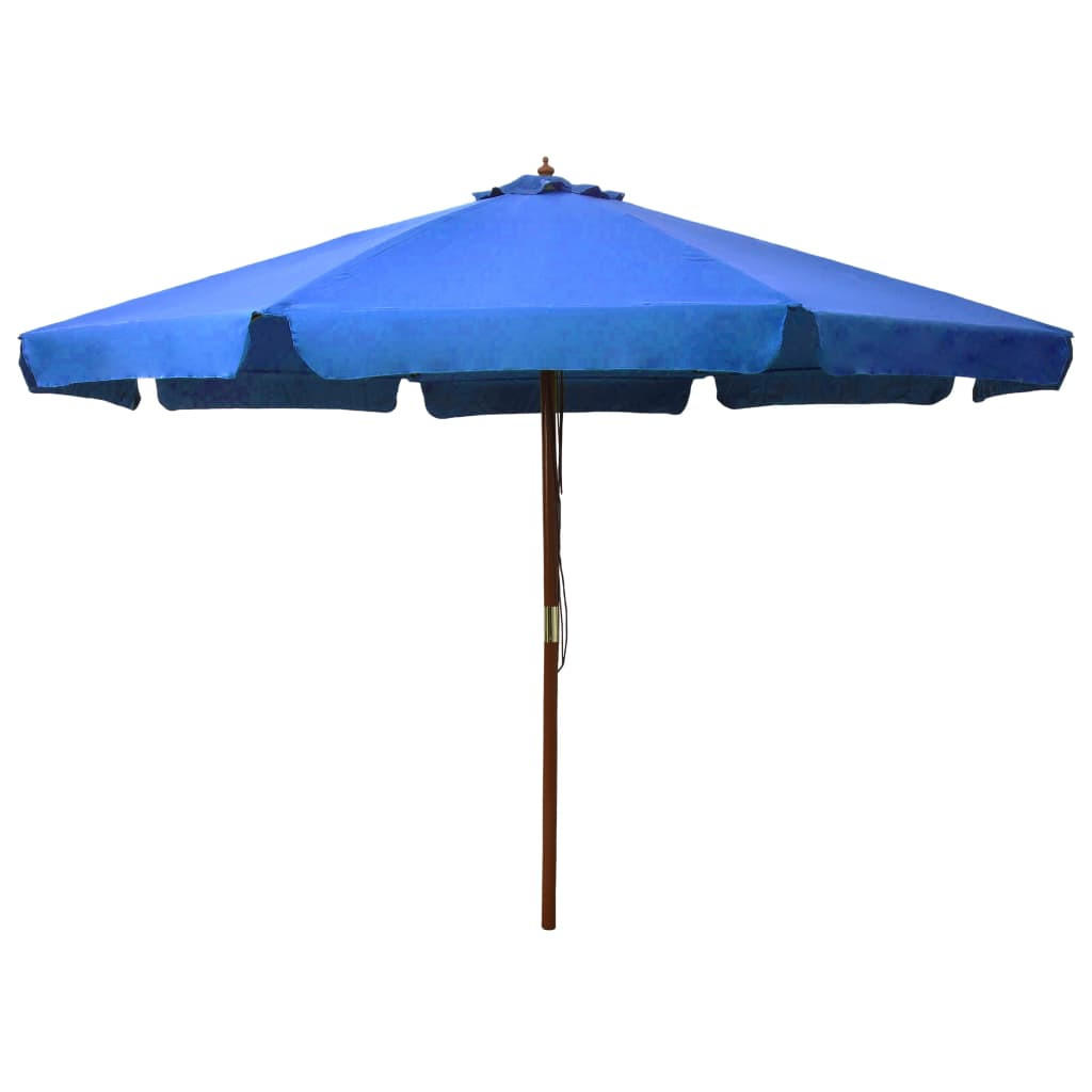 SONNENSCHIRM mit Holzmast 330 cm Azurblau - Blau, Textil (330/330cm) - furnicato